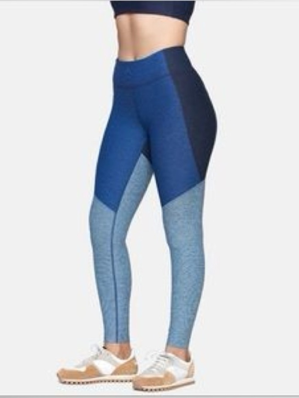 Outdoor Voices Leggings Womens XS Blue Tri-Tone 7/8 Sculpting Colorblock